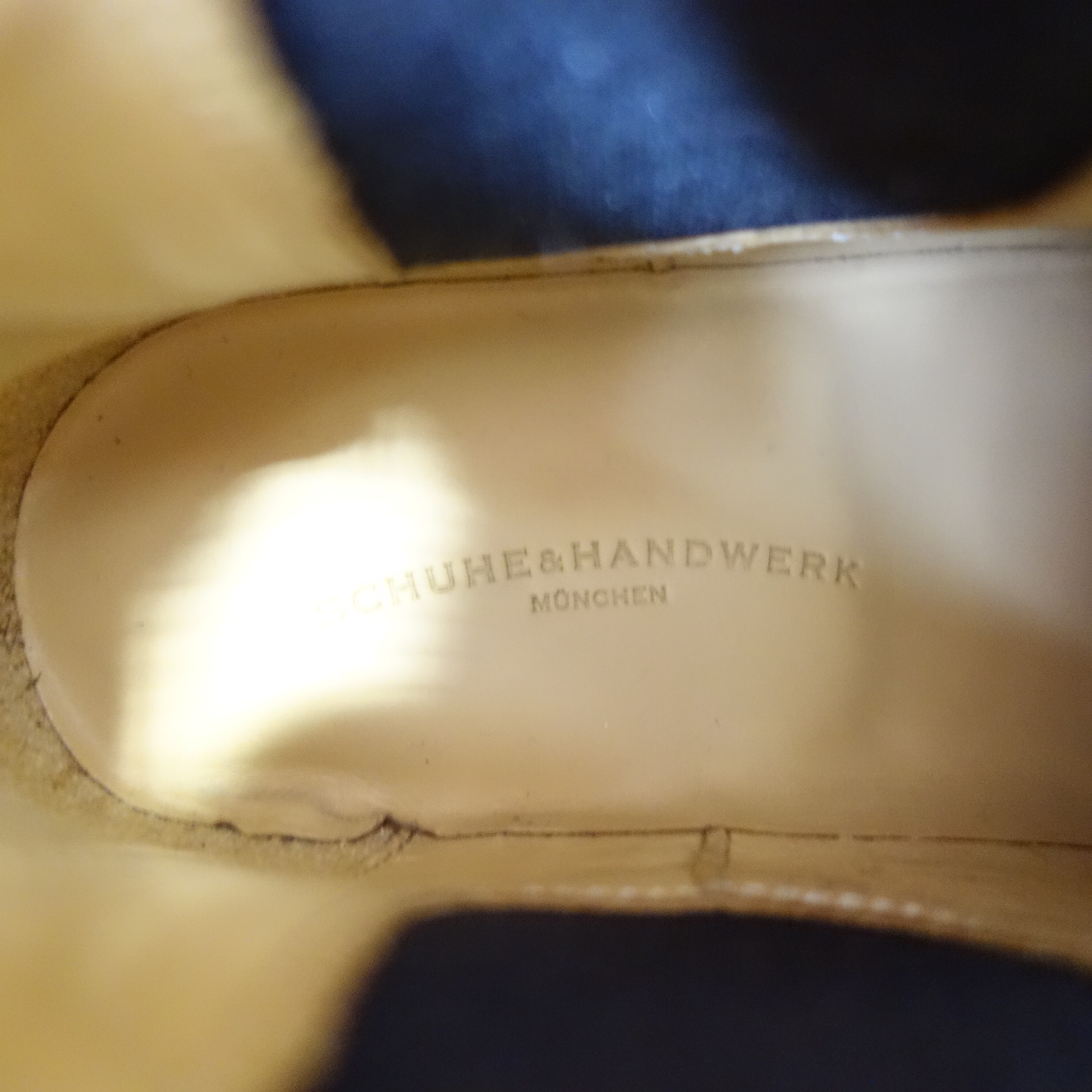 Damen Chelsea Boots SCHUHE & HANDWERK 38 ( 37 ) Leder Blau Stiefeletten Schuhe 