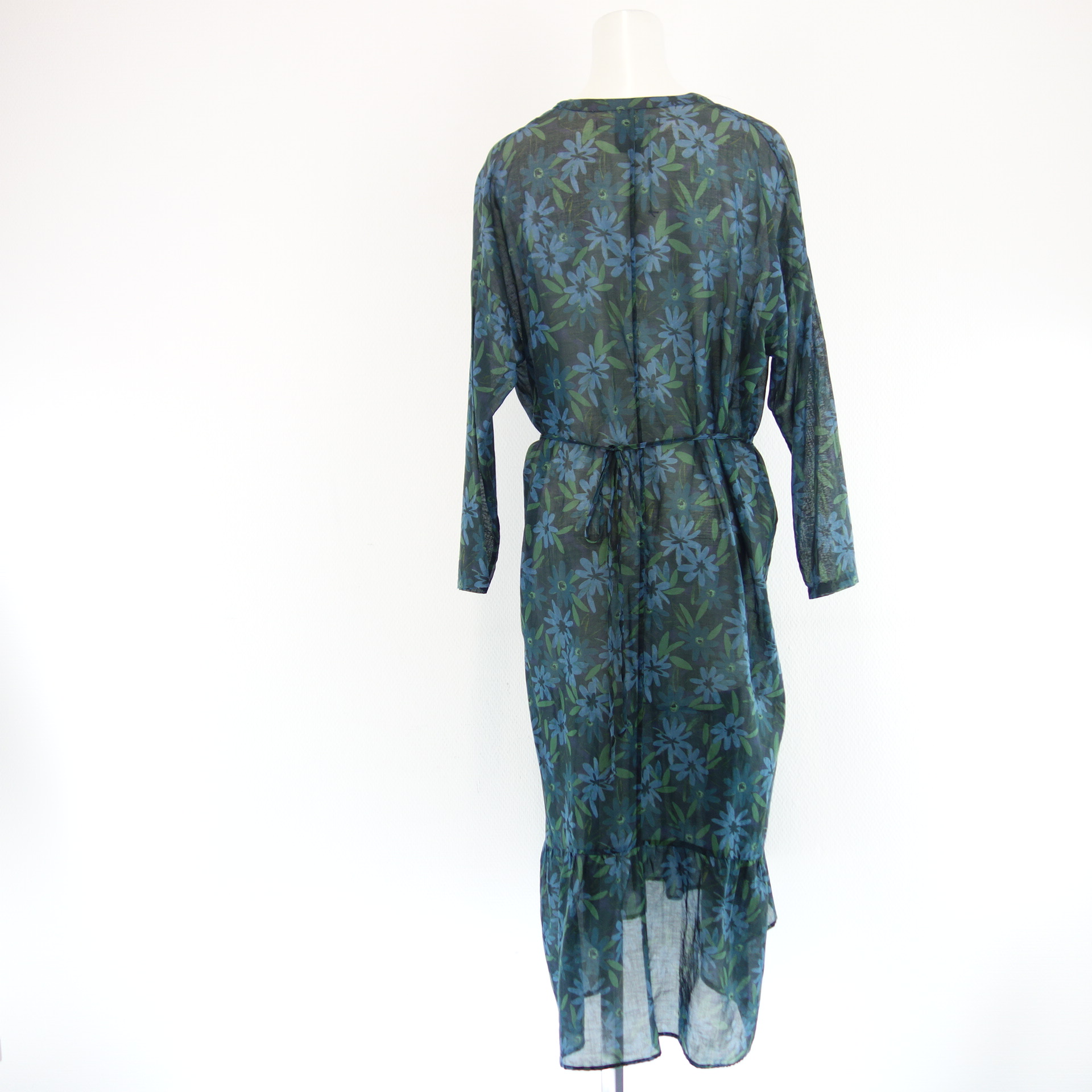 HUMANOID Damen Midi Kleid Blusenkleid Tunika Teresa Schwarz Blau Grün Baumwolle