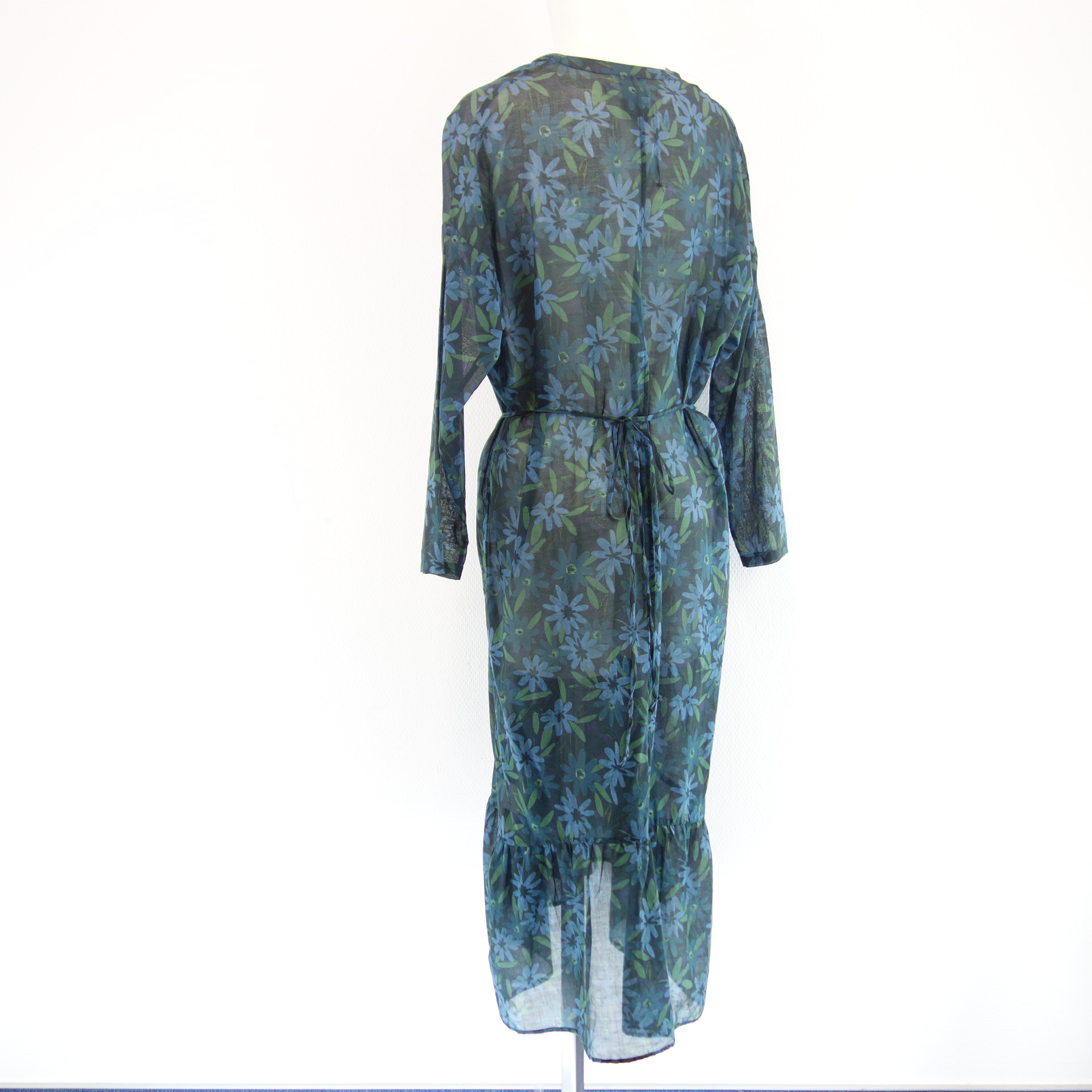 HUMANOID Damen Midi Kleid Blusenkleid Tunika Teresa Schwarz Blau Grün Baumwolle