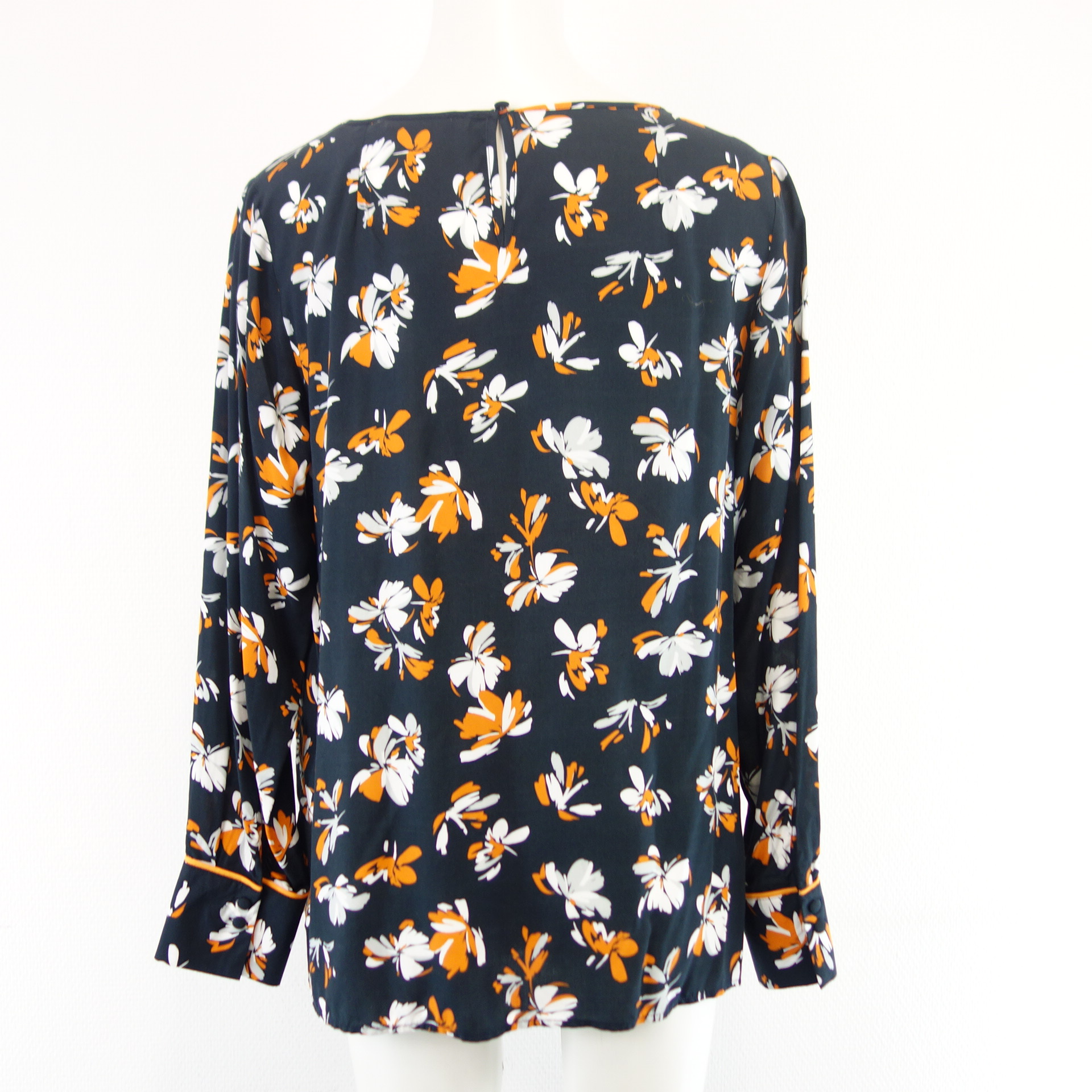 SMITH & SOUL Damen Bluse Tunika Hemd 100% Viskose Größe S Schwarz Orange Grau