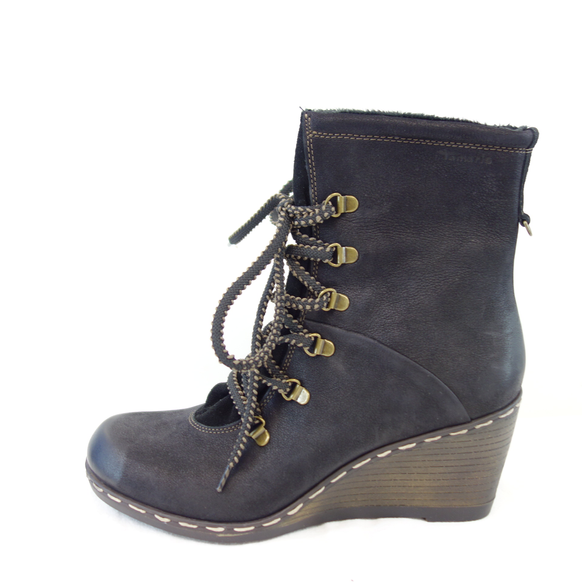 TAMARIS Damen Stiefeletten Boots Wedge 41 Leder Schuhe Np 95 | SCH554